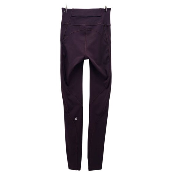 Lululemon Athletica Womens 0 Leggings Time To Sweat Tight 28" Plum Shadow Fitted - Picture 3 of 7